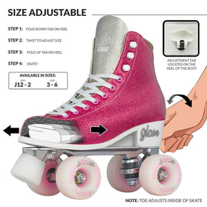 Crazy Glam Roller Skates - Adjustable sizing