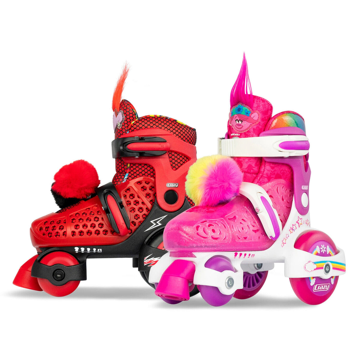 Crazy Trolls World Tour Klip Klop Adjustable Skates - WAS $129