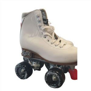 Crazy Retro Skates - White with Black Retro wheels - Adj J12-2