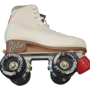 Crazy Retro Skates - White with Black Retro wheels - Adj J12-2